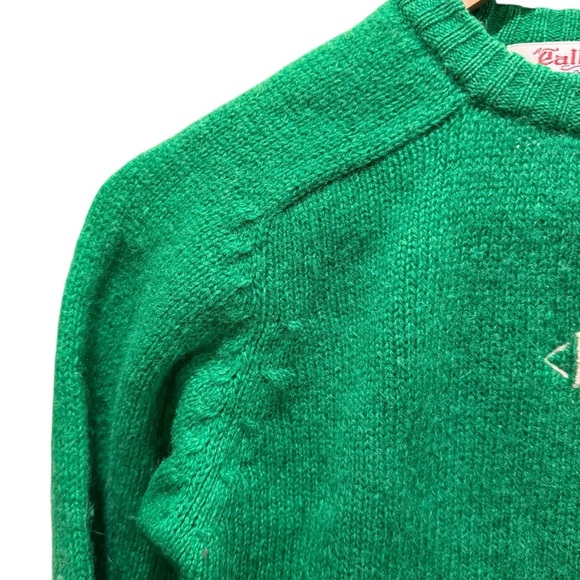Vintage Tally Ho Women's Sweater 100% Wool Monogrammed Green Sweater Size Large - Picture 4 of 8